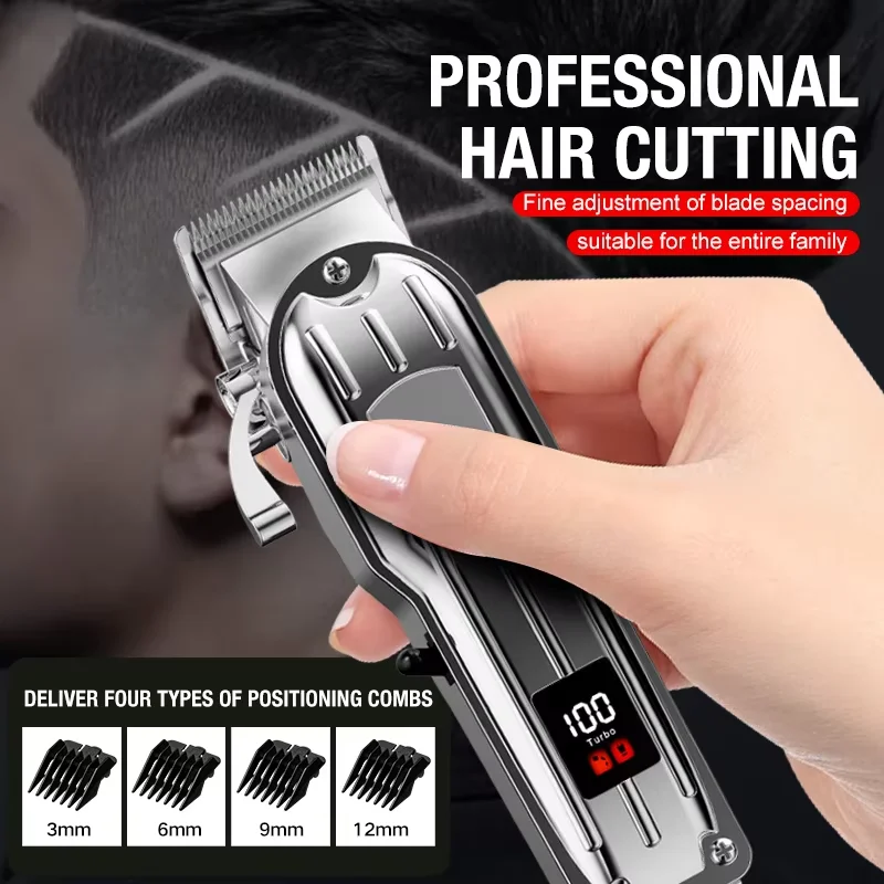 All metal men's hair clipper, electric push clipper, household electric hair clipper, hair salon, high-power pet clipper
