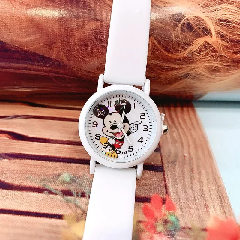 Disney mickey mouse dos desenhos animados crianças relógios à prova dwaterproof água silicone macio assistir banda luminosa relógio de quartzo para meninos meninas presentes