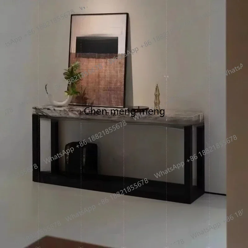 Z136 Medieval entrance slab decoration against the wall, French solid wood entrance table, background entrance cabinet