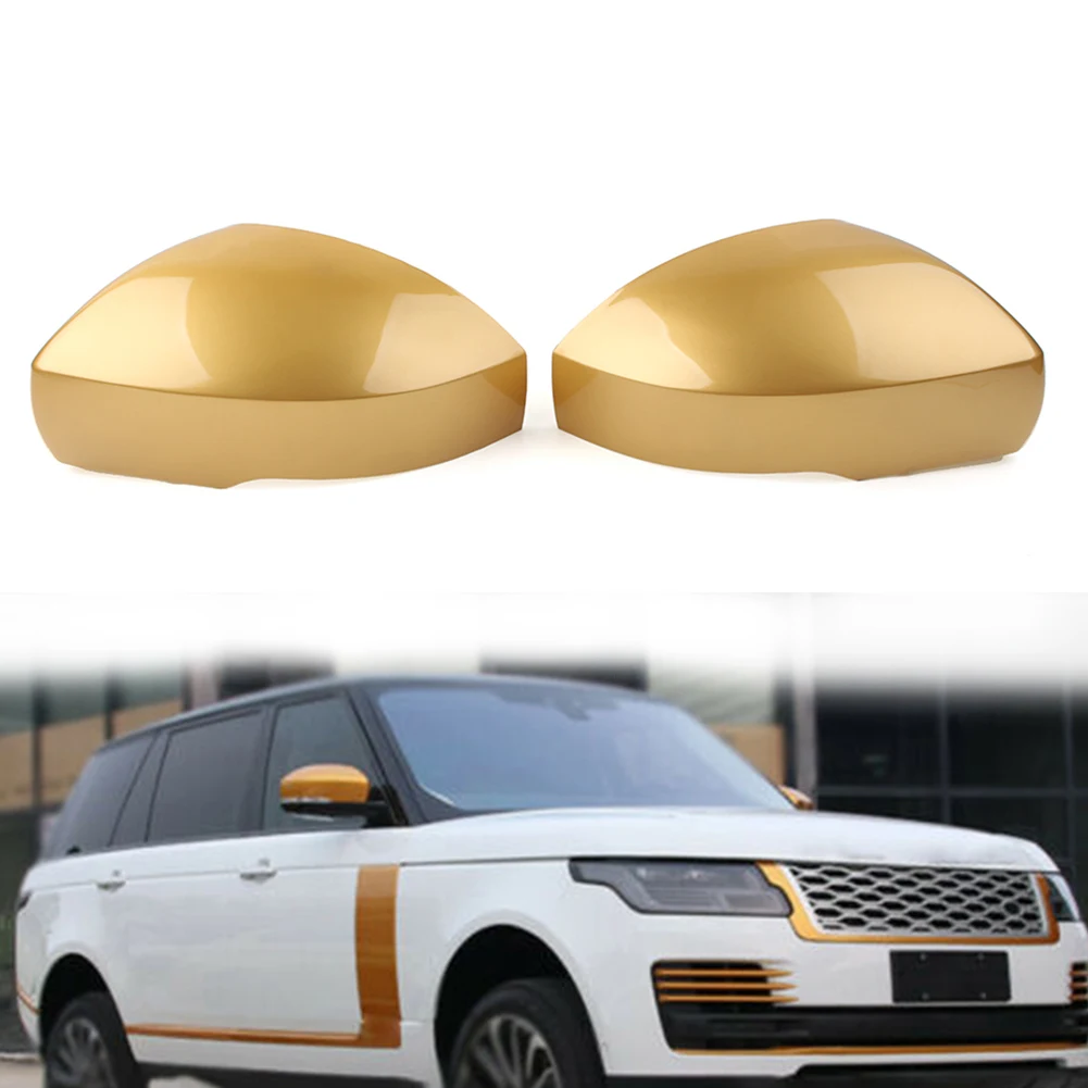 1Pair Gold Car Rear View Side Wing Mirror Cover Cap Replacement For Land Rover LR4 LR5 Range Rover L405 Sport Vogue