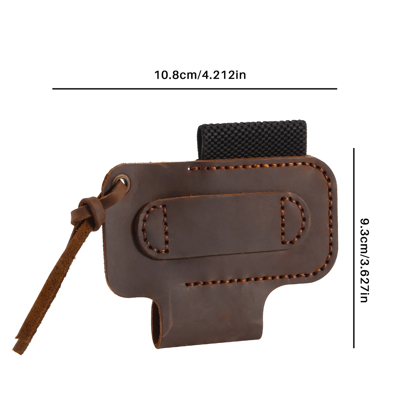 

ABAZJ Handmade Leather Sheath Folding Knife Flashlight Holder EDC Tool Brown