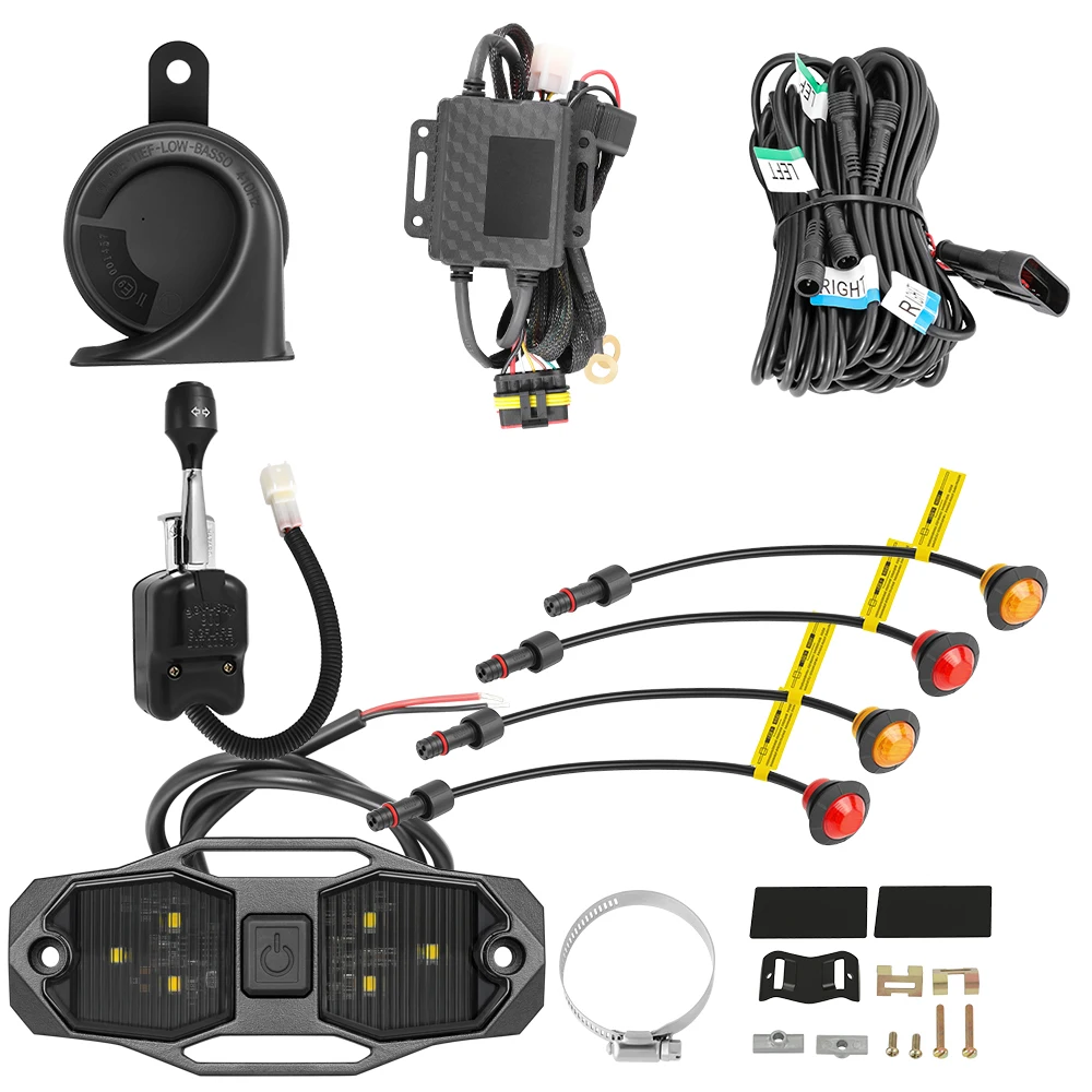 

For 2017-2025 Can-am Maverick X3 MAX UTV Turn Signal Kit Horn Plug Play Blinker Lever switch + UTV Dome Light RollBar Cage Mount