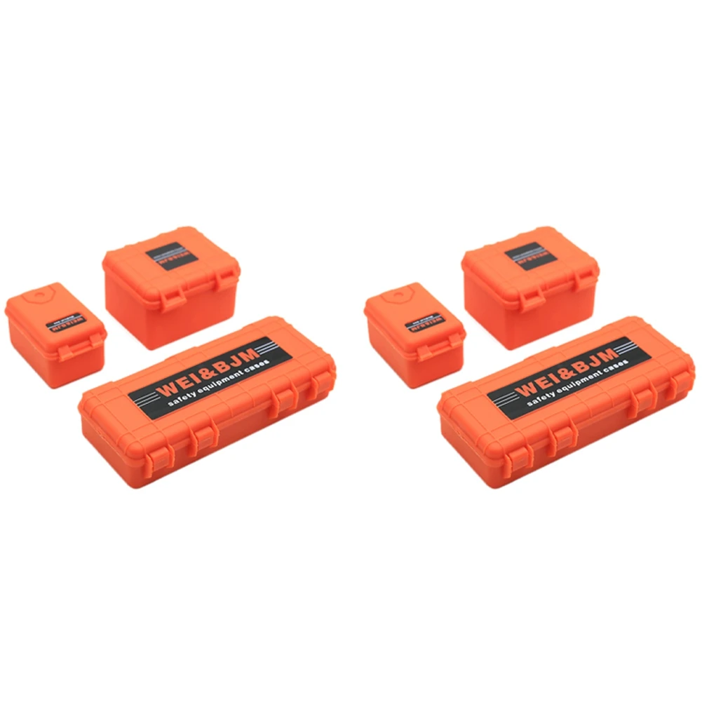 6 Stuks Plastic Rc Auto Opbergdoos Decoratie Tool Voor Traxxas Trx4 Axiale Scx10 90046 D90 Oranje-Y44A