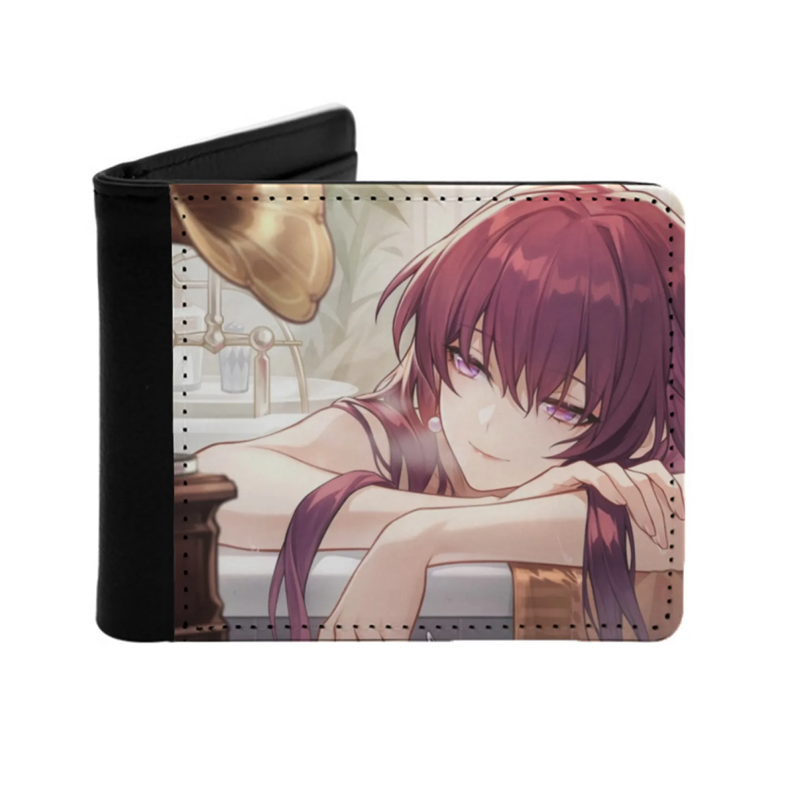 Honkai Star Rail Beautiful Kafka Short Men's Wallets Credit Card Holder Retro Wallet Male Pu Leather Wallet Honkai Star Rail