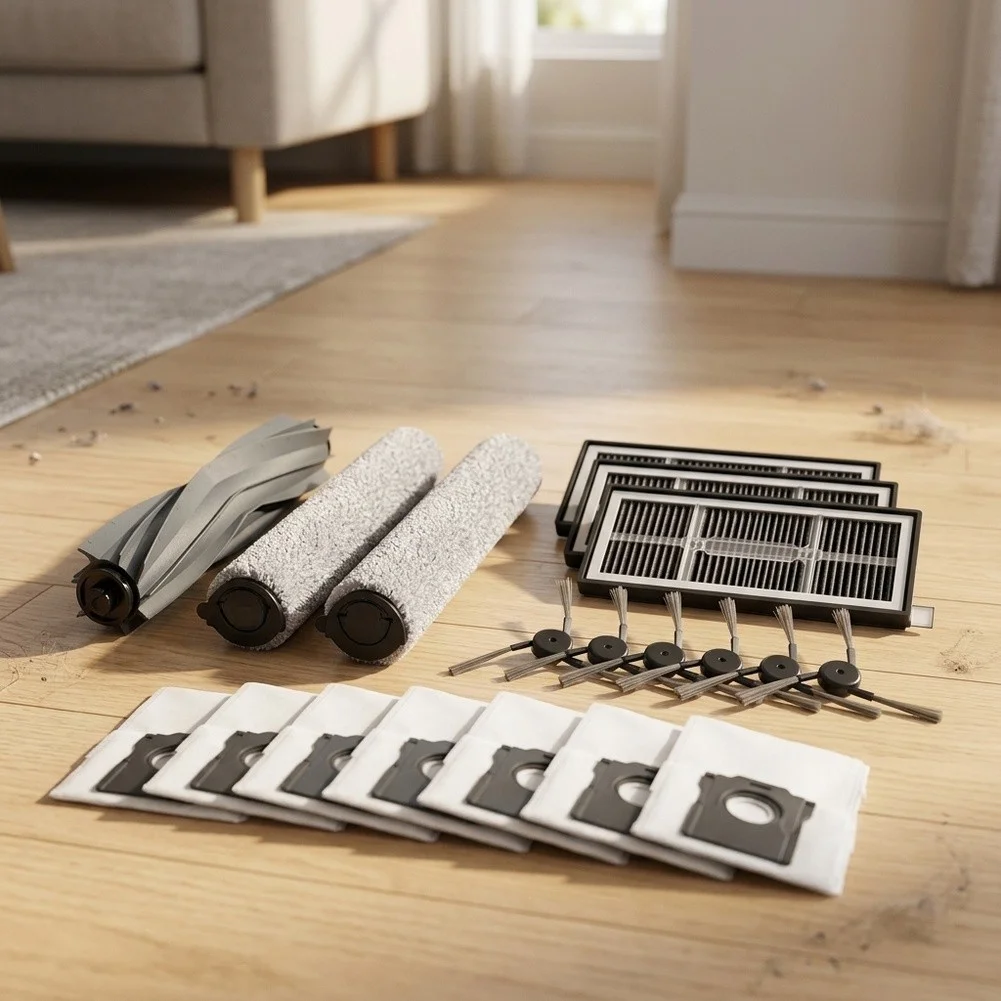For MOVA for s70 for Pro Roller Vacuum Accessory Kit Main Brush Roller Cloth 4 Filters 8 Dust Bags 6 Side Brushes All in One Set