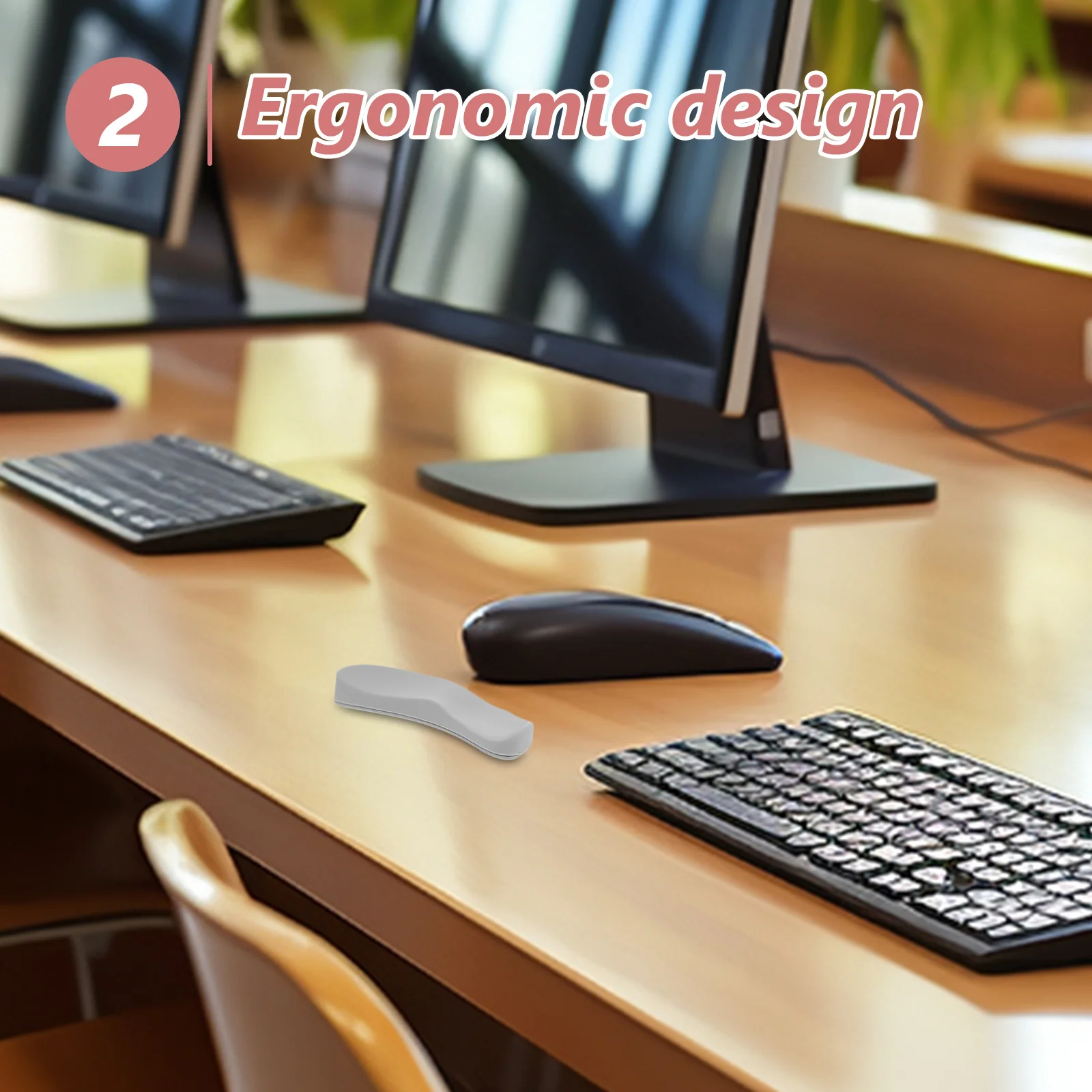 

Black Right-Hand Silicone Wrist Rest Comfortable Non-Slip Support Cushion for Computer Mouse Hand Office Desk Accessory