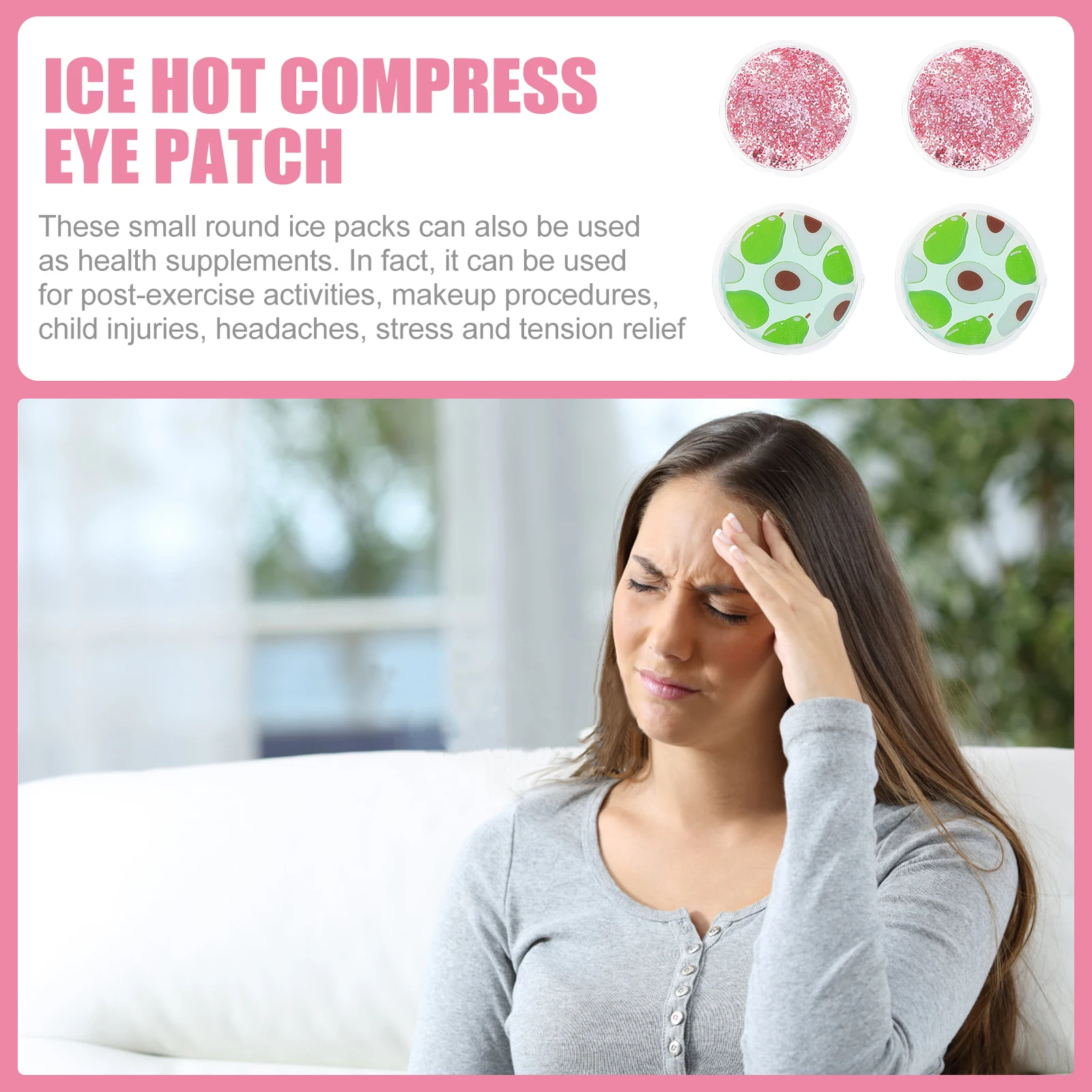 

4 Pcs Eye Mask Gel Ice Pack Pads Reusable Cooling Cushion Blindfold Patches Travel