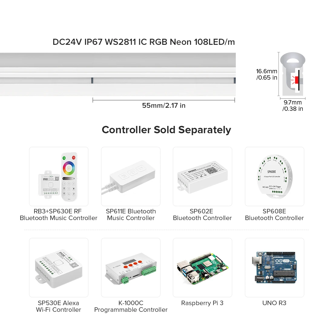 RGBIC neonowy pasek WS2811 IC RGB goni kolor elastyczny adresowalny boczny emitujący lampa neonowa 90IC 108Leds/M lina IP67 wodoodporny