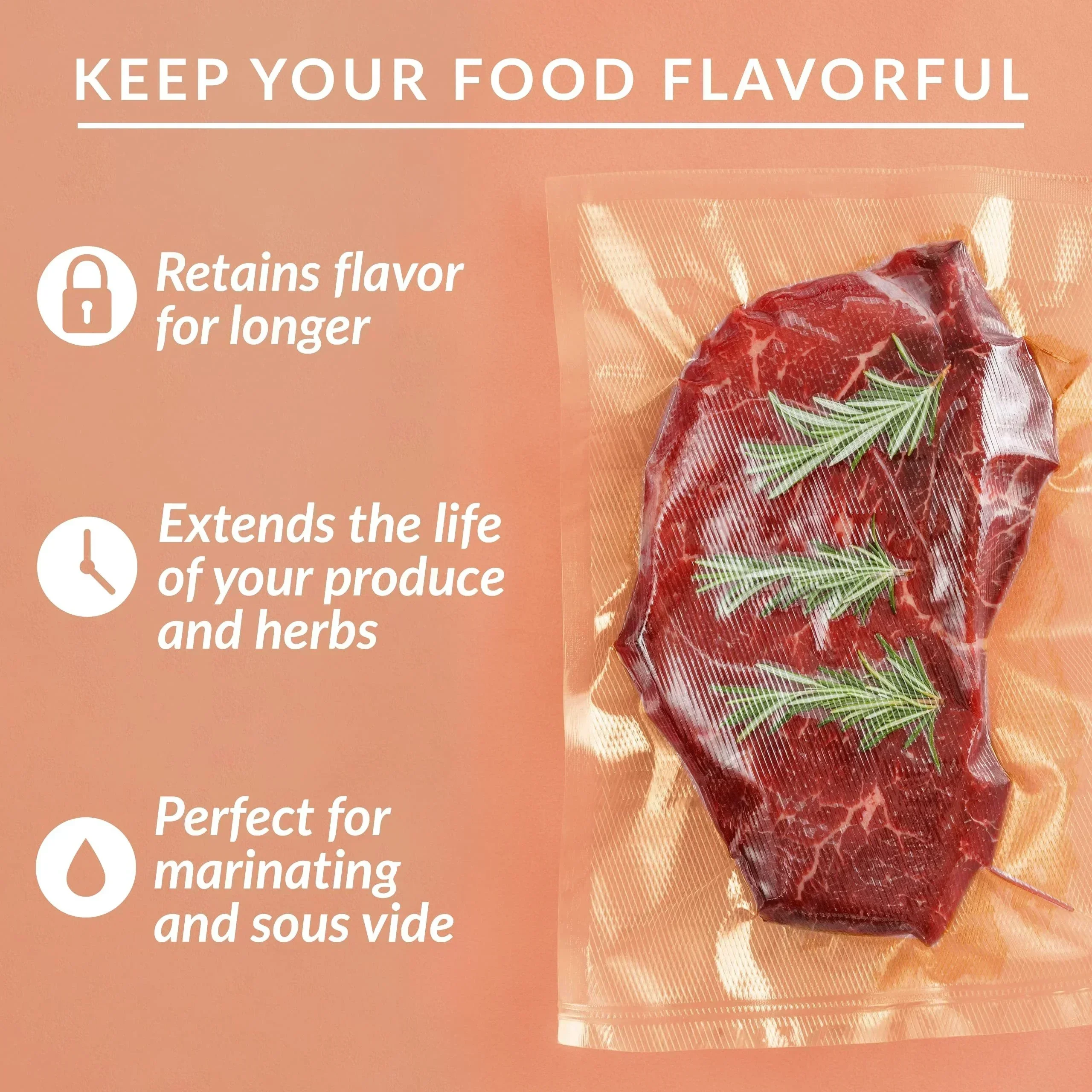 식품용 다양한 크기의 진공 밀봉 백 5롤 BPA 프리 진공 식품 포장 백