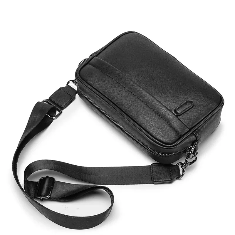 Luxury Brand Design Men Crossbody Bag Casual Solid Messenger Bag Mens Small Shoulder Crossbody Flap Bags Man Phone Handbag Male