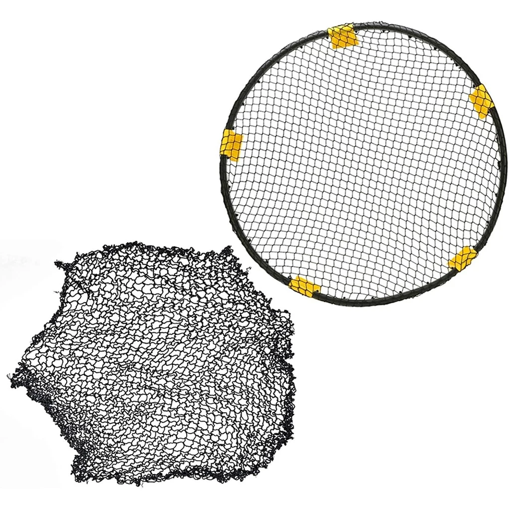 Roundnet Game Volleyball Net Replacement Lightweight Portable Black Nylon Net Adjustable Tenon