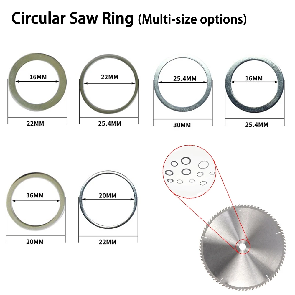 16/20/22/25.4/30/32MM Circular Saw Blades Reducing Rings Conversion Ring Cutting Discs Woodworking Tools Cutting Washer Adapters