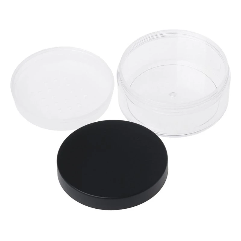 50g Plastic Empty Loose Powder Pot With Sieve Cosmetic Jar Makeup Container Box 2pcs
