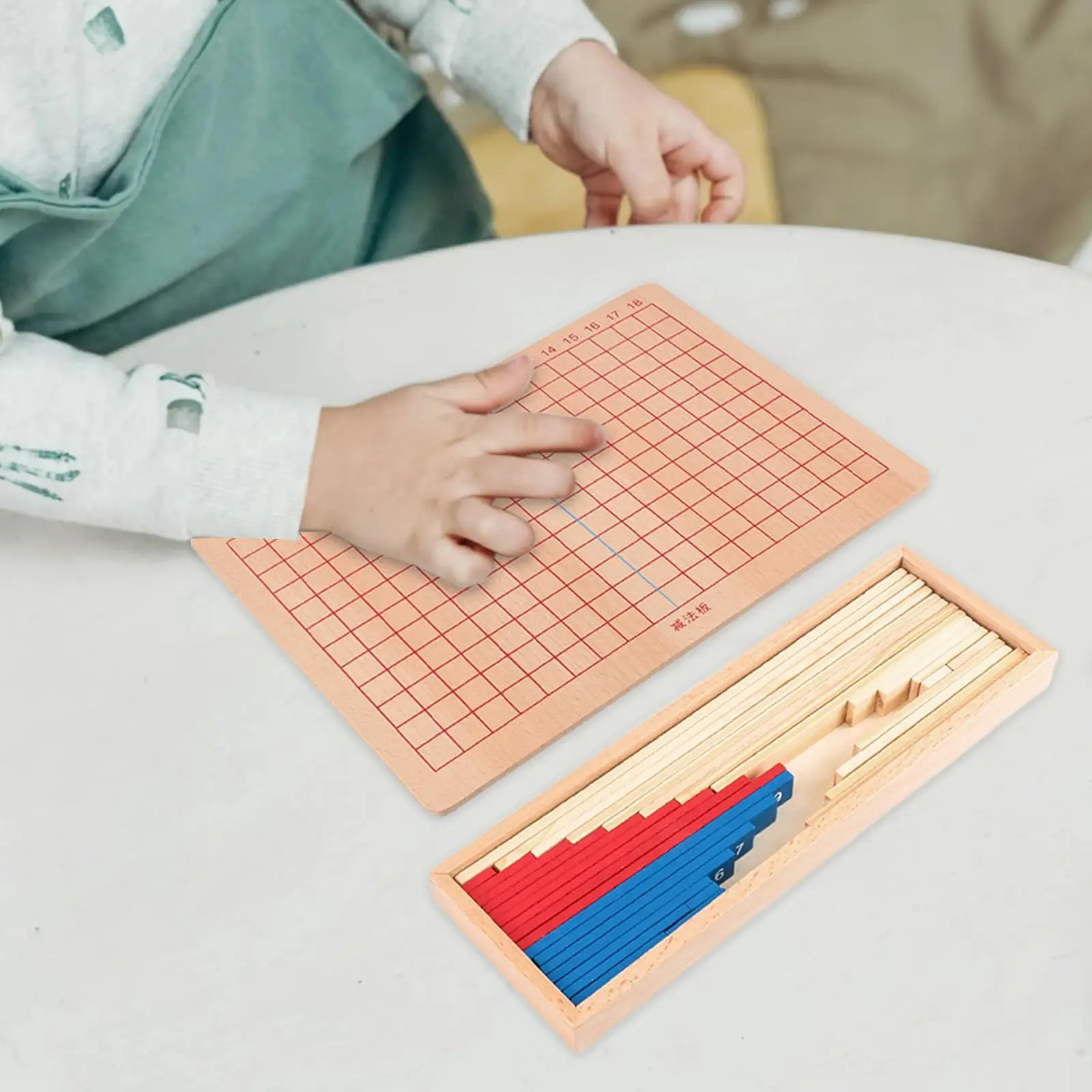 Montessori Math Board Early Learning Educational Teaching Tools Wooden Number Development Board for Kids Toddlers