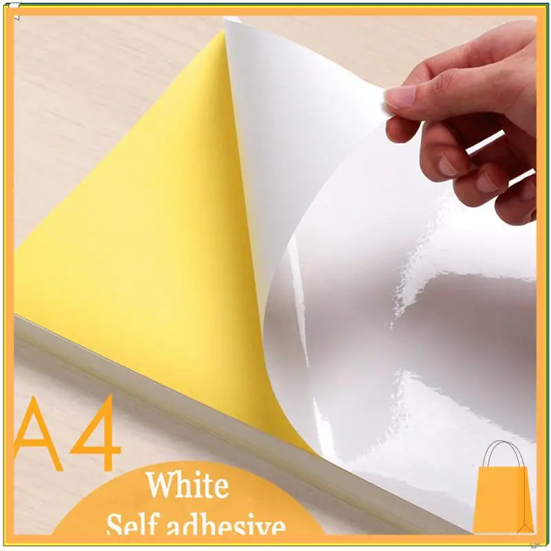 L53A-150 시트 A4 흰색 자체 접착 방수 스티커 라벨 Lazer 잉크젯 프린터 복사기 용 광택 표면 용지