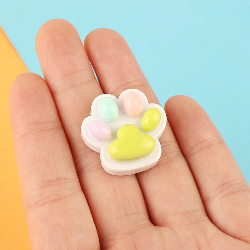 10pcs Kawaii Resin Mini Macaroon Cat Paw Accessories Miniature Embellishments Scrapbook Supplies Planar Flatback Diy Phone Craft