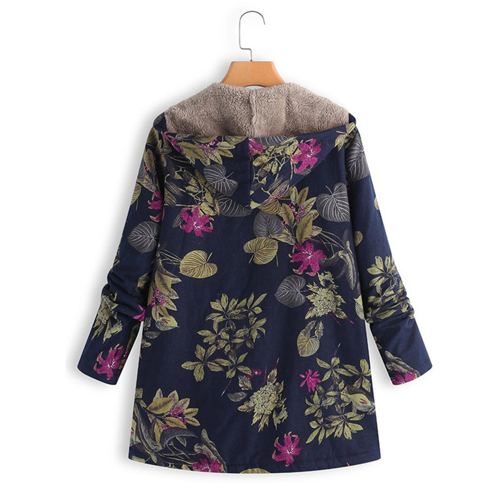 

Women's Jackets Coats Floral Print Warm Loose Fleece Lined Winter Coat for Daily Working Outfit