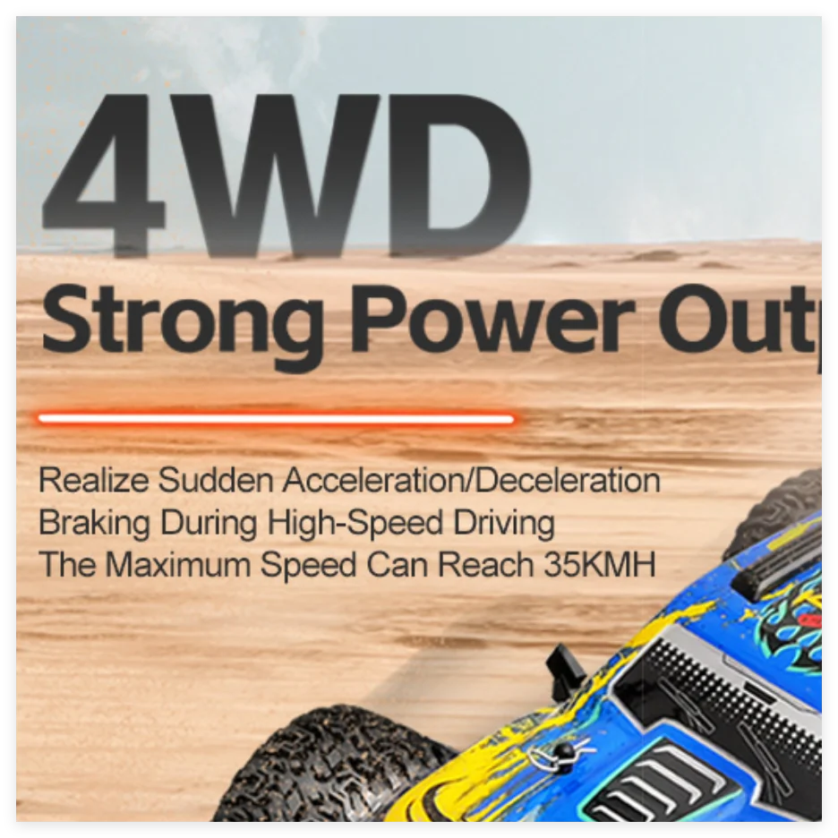 

WLTOYS 1/16 RC Car 35KM/h 164018 4WD Off-Road Vehicle 2.4GHZ 1500mAh 80M Distance Brushed RC Truck