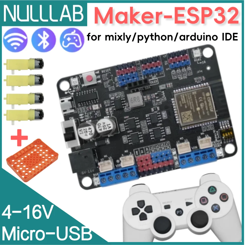 ESP32-WROOME-32 Development Board 2.4G Wireless WiFi + Bluetooth 2-in-1 Integrated 3.5A Motor Driver (4 DC or 2 Stepper/4 Servo)