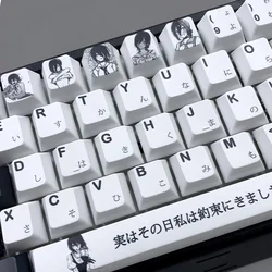 106 Keys, Anime Resser Themed Japanese Keycaps PBT Cherry Contour for Cherry MX 61 68 86 Mega Lion Wooting Mechanical Keyboard