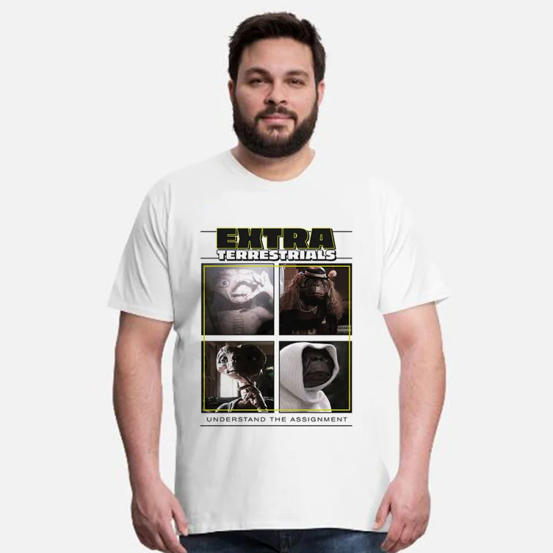 

E.T. Understand The Assignment Meme Retro Alien Movie Graphic T shirt for Sci-Fi Fans 100% cotton printed All size Tops S-6XL