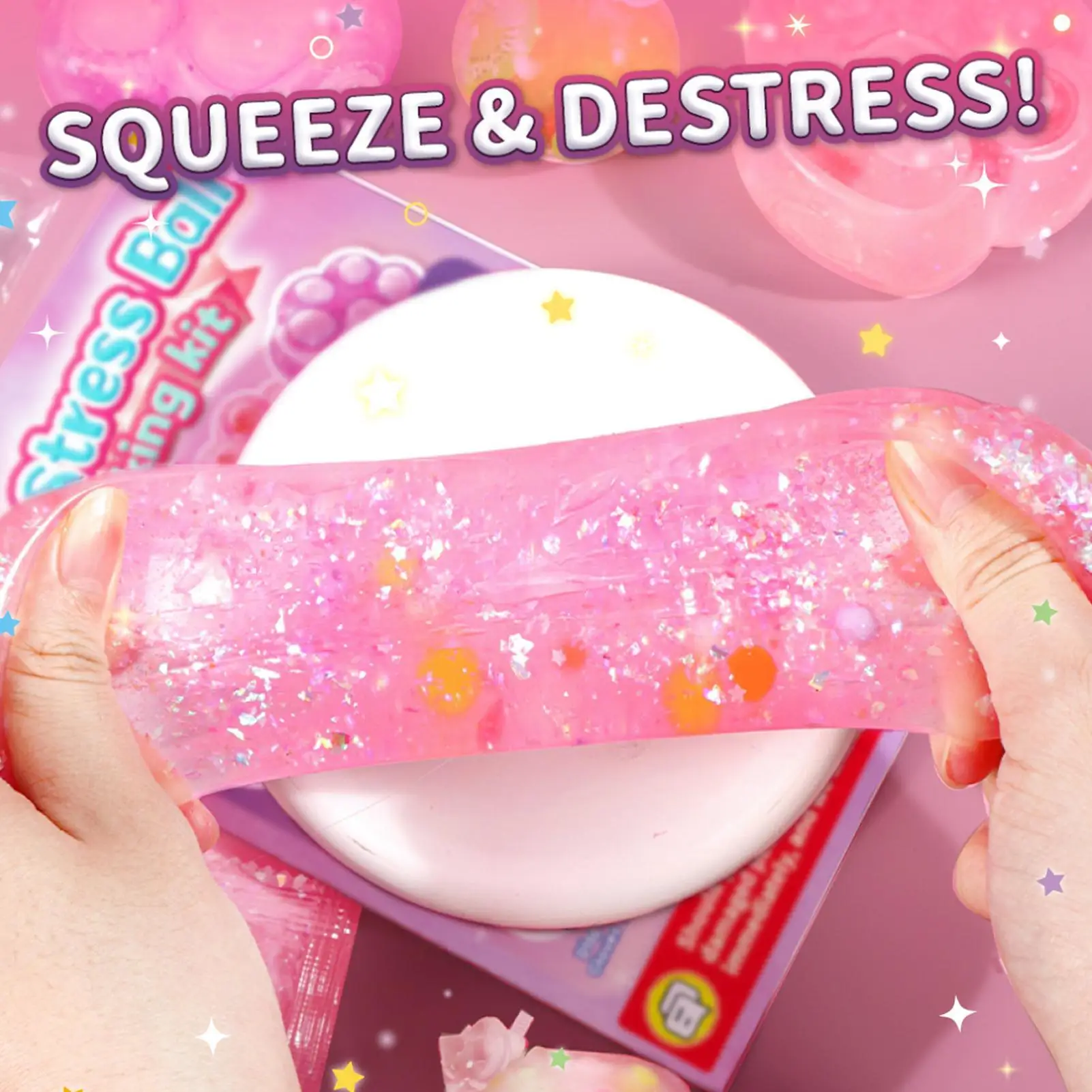 Stress Ball Making Kit Soft Relief Funny Slush Cat Paw Craft Accessories for Kids Boys Girls Home Travel Preschool Classroom