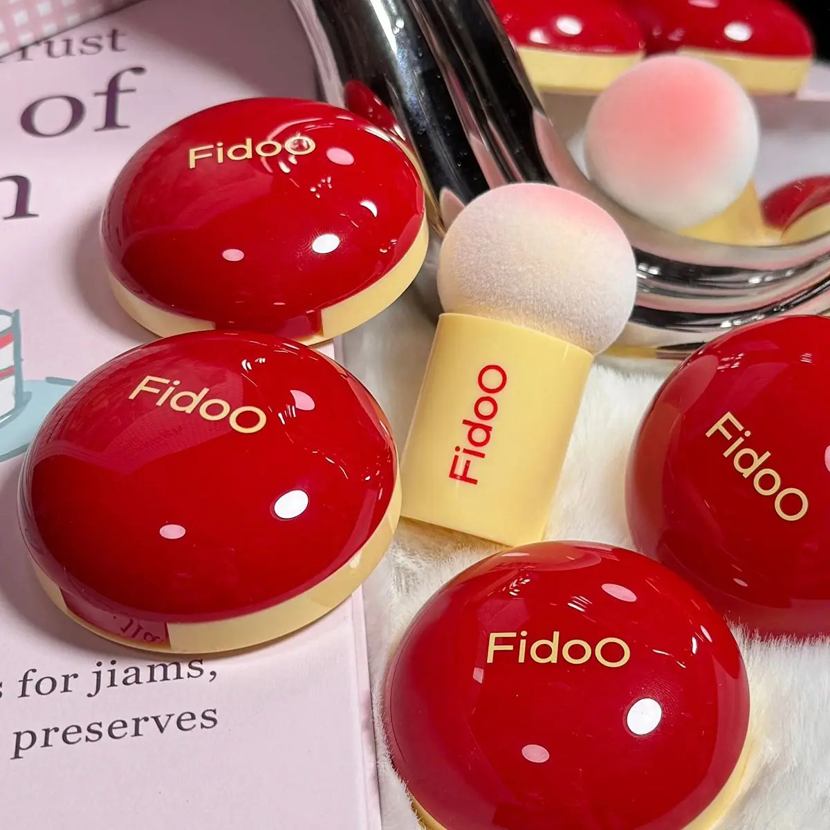 Fidoo Matt Multi-purpose Monochrome Powder Blusher Paste High Gloss Natural Long-lasting Expansion Color Blush Makeup