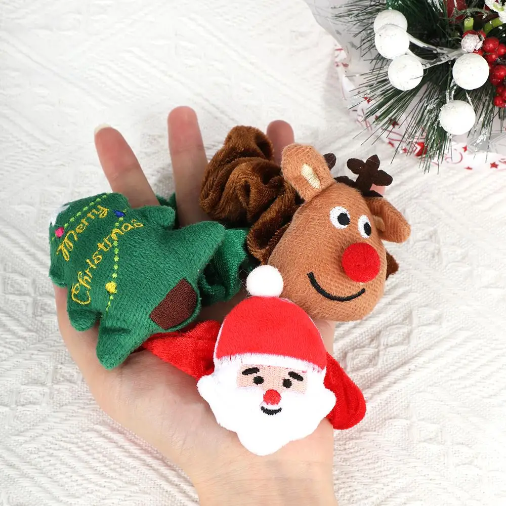 

1Pcs Christmas Tree Hair Tie Fashion Hair Accessories Santa Claus Elk Ponytail Hair Scrunchies Christmas Cartoon Plush Hair Rope