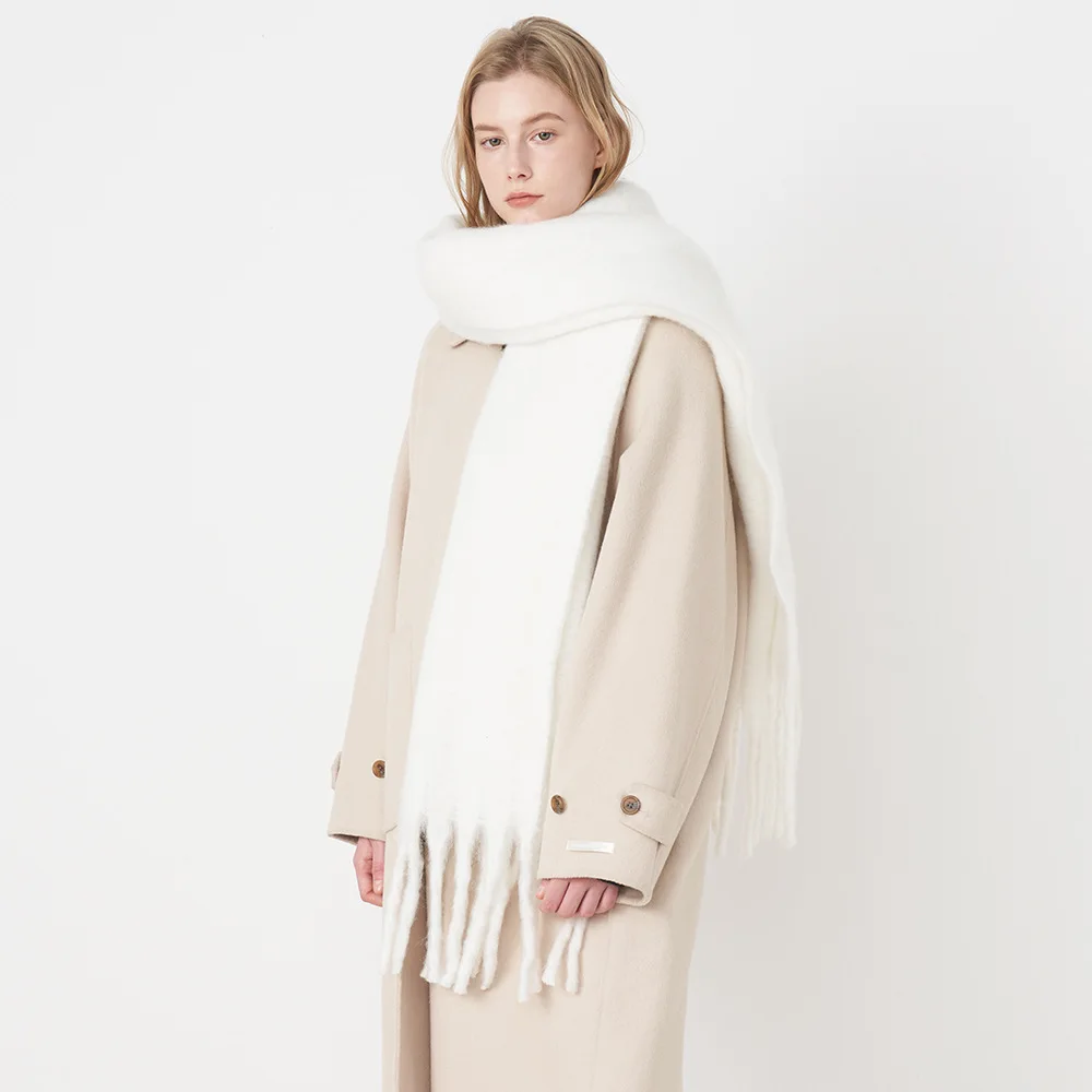 الوافدين الجدد الشتاء السفر وشاح دافئ الاكريليك محبوك الصوف مزيج الكشمير وشاح للنساء #3