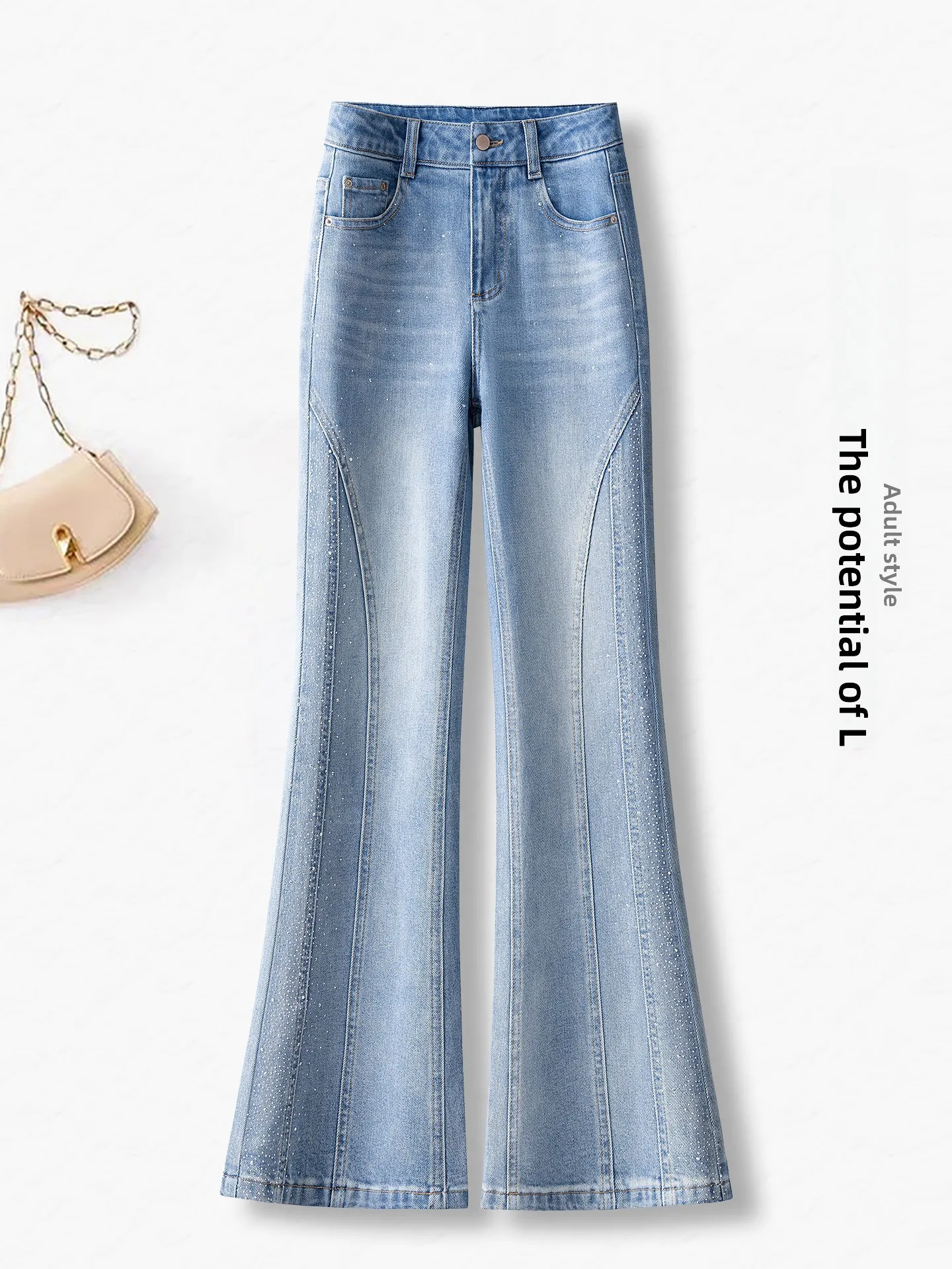 

High Waist Flare Jeans Women's Spring Autumn 2026 New Style Slim Fit Bootcut Pants Cotton Polyester Spandex Blend Casual Wear