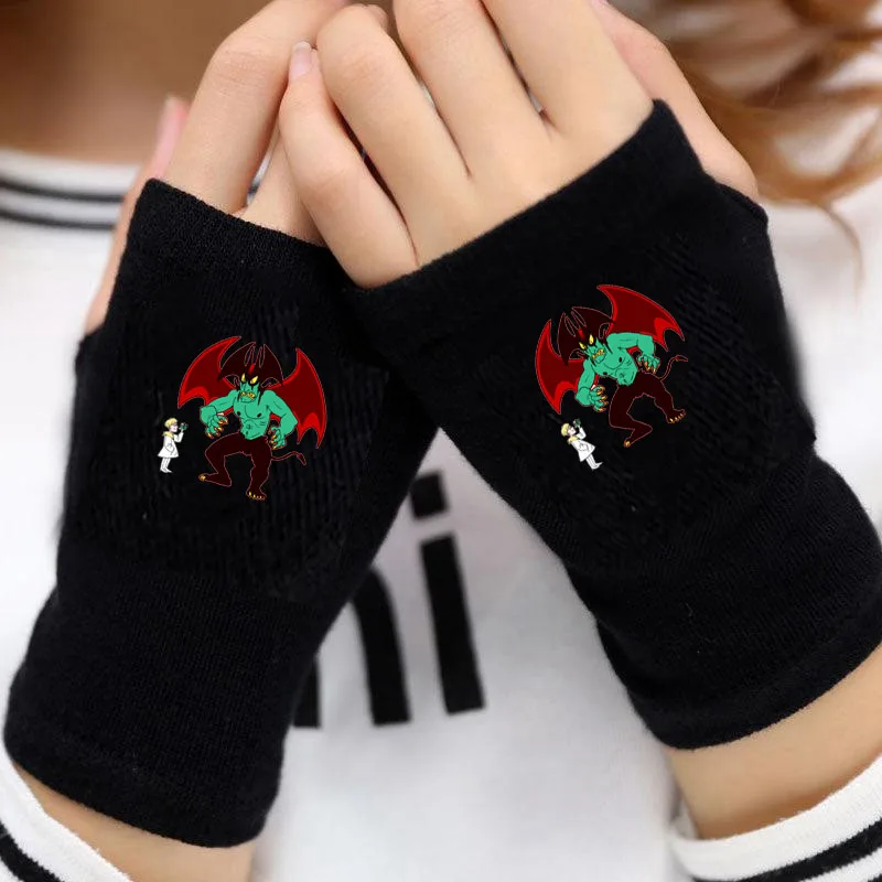 

Teenagers Short Fingerless Gloves Mitten Arm Warmer Men's Warm Cuff Gloves For anime DEVILMAN crybaby Gloves