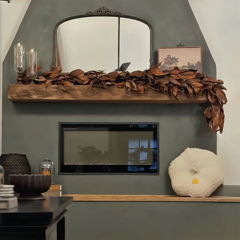 إكليل أوراق ماغنوليا بني جديد، إكليل أوراق ماغنوليا الاصطناعية واقعي، أكاليل صناعية لأوراق ماغنوليا للخريف