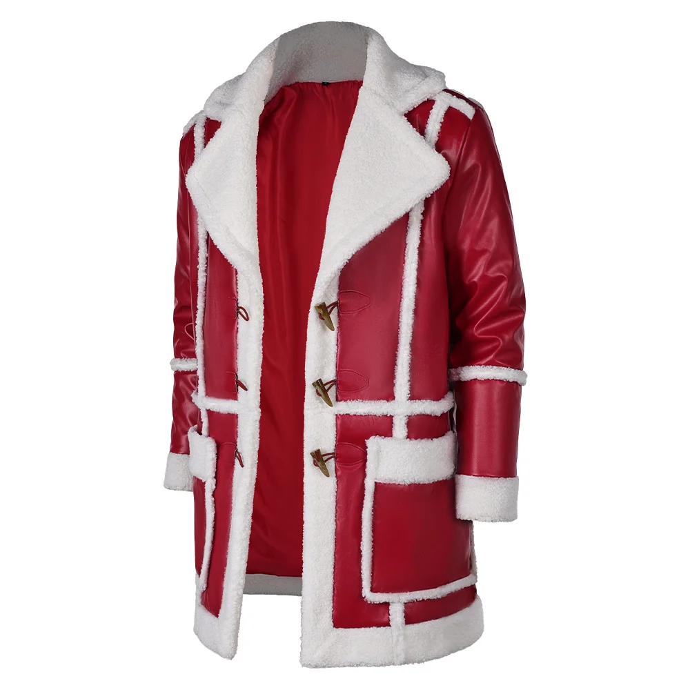 Film Red One Nick Cosplay Rosso Babbo Natale Costume natalizio Uomo Travestimento Giacca Cappotto Abiti Maschio Adulto Ragazzi Abiti di Halloween