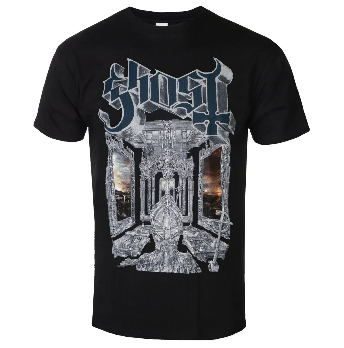 Ghost The Band Gothic Cathedral Skeleton Graphic Tee Classic Rock Streetwear Casual Unisex