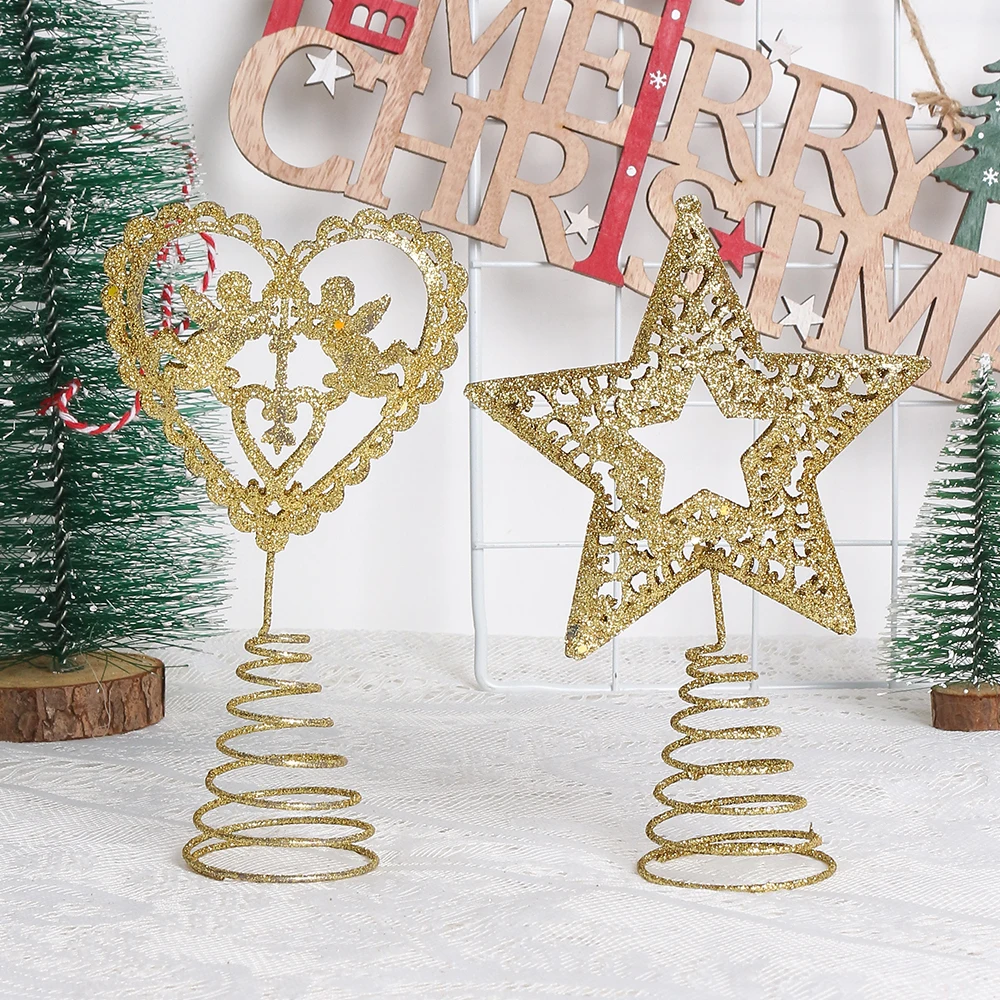 Christmas Decorations Love Star Christmas Tree Top Ornament Accessories for Home Decor Xmas Navidad New Year 2023 Party Supplies