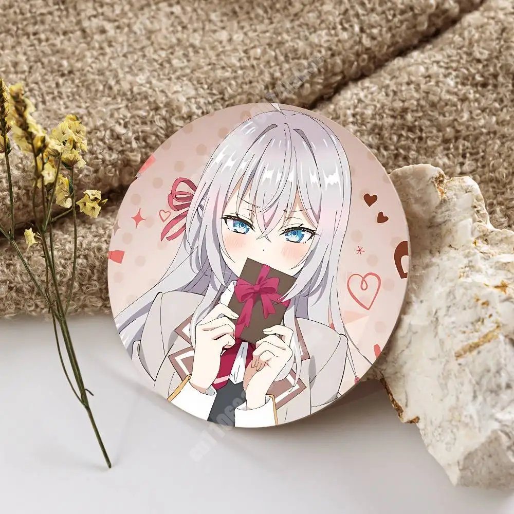 Russian Alya Alisa Mikhailovna Kujou Wooden Cup Mat Cappuccino Vodka Juice Water Coaster for Flower Shop