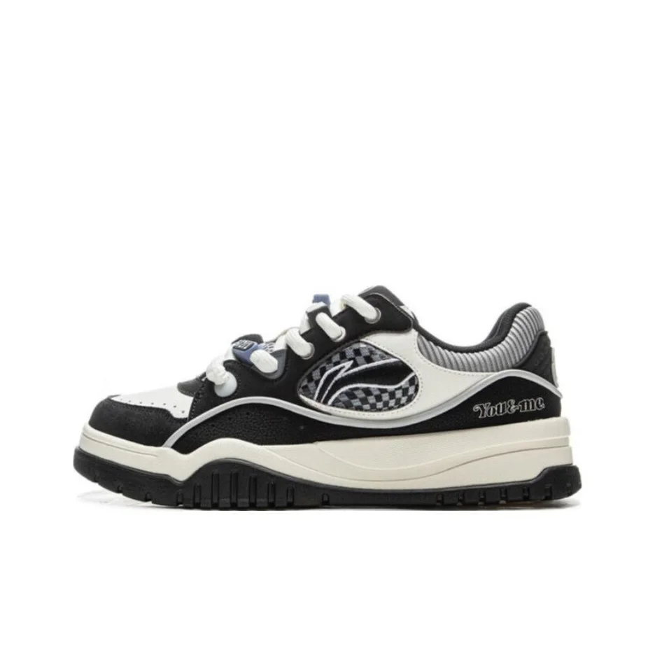 Li Ning Buu Low top Skateboard Shoes Men's Black White AGCV059-4