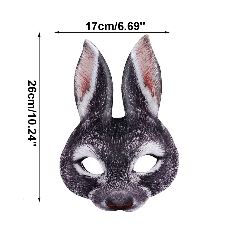 Masque de lapin réaliste pour adultes, accessoires de costume de Pâques joyeux, masade Tim, demi-masque animal 3D, cosplay d'Halloween, fournitures de décoration 15 Masque de lapin réaliste pour adultes, accessoires de costume de Pâques joyeux, masade Tim, demi-masque animal 3D, cosplay d'Halloween, fournitures de décoration 15