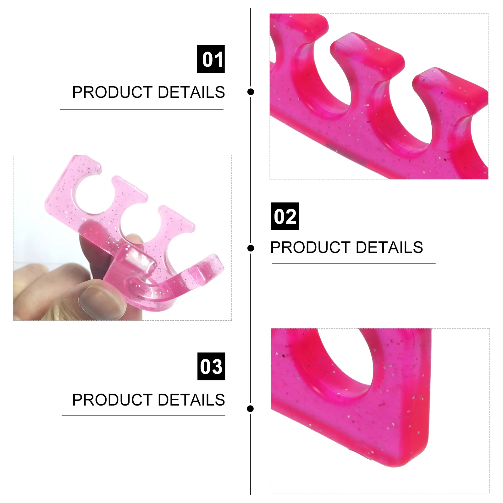 

6pcs Silicone Toe Spacer Manicure Divider Nail Art Tool Finger Toe Separator For Pedicure Nail Polish Stretcher Flexible