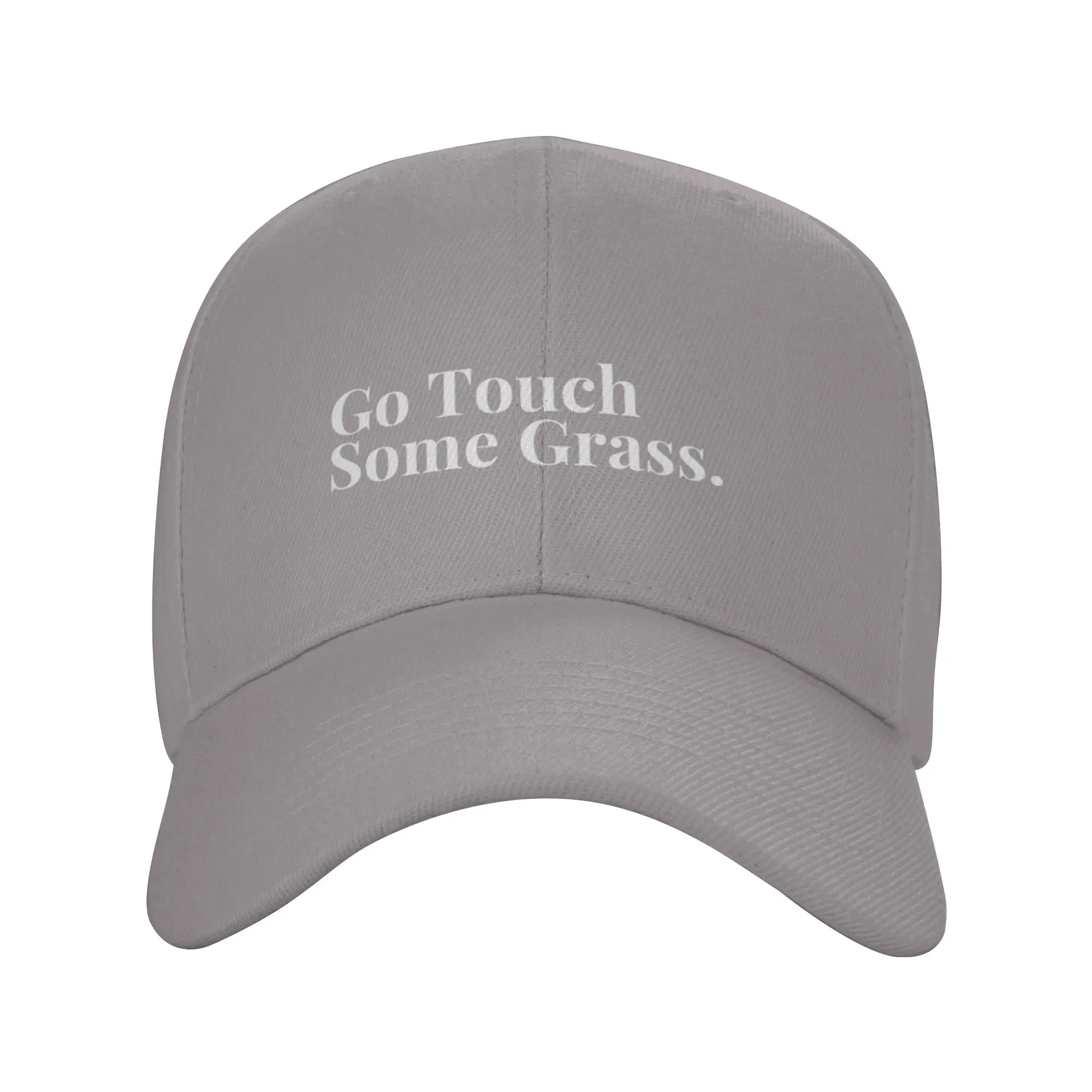 Go Touch Some Grass (White Text) Trendy Baseball Cap Party Printed Cap Baseball Cap