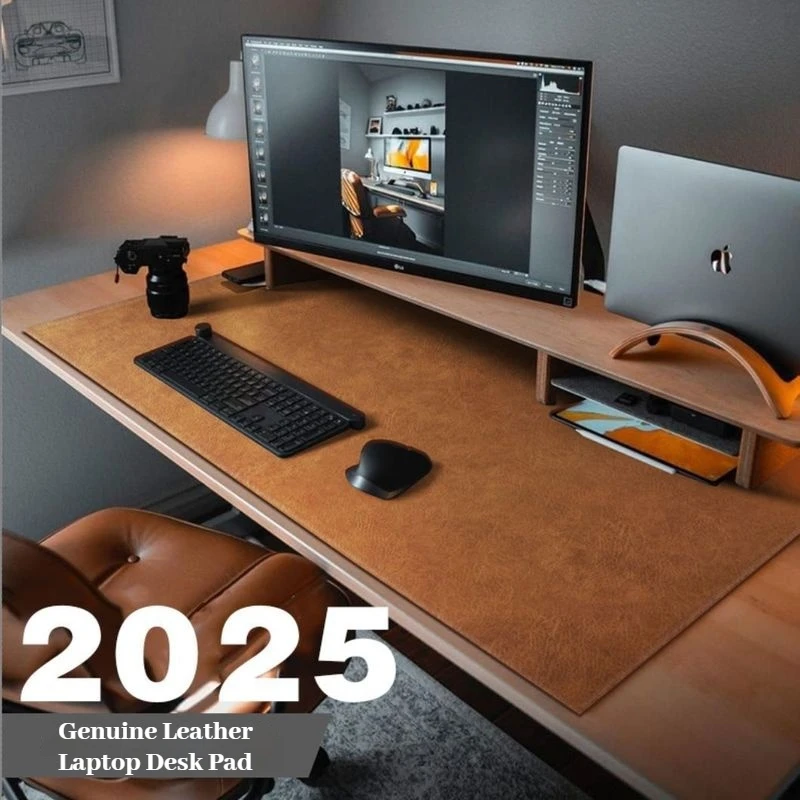 Leather Keyboard Mat Retro Cowhide Mouse Pad Oversized Notebook Laptop Desk Pad Free Waterproof Felt Tablecloth Wear Resistant