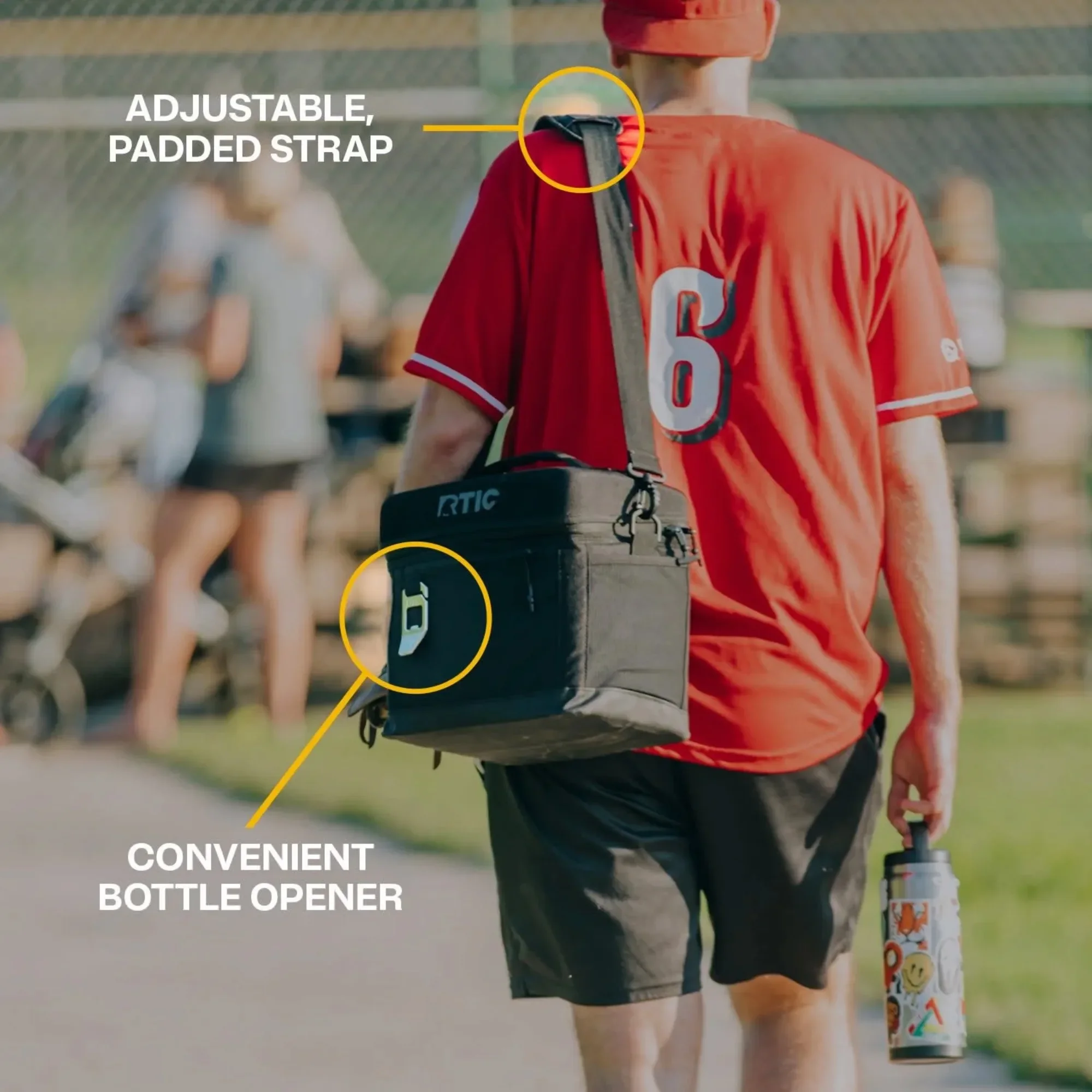 15 Can Collapsible Soft Cooler, 16QT Everyday Use with Bottle Opener, Black Insulated Bag for Picnics & Travel