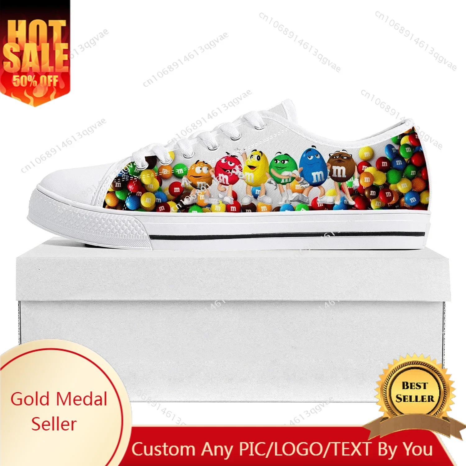 M Chocolate Cartoon Low Top High Quality Sneakers Mens Womens Teenager Pop Canvas Sneaker Prode Casual Couple Shoes Custom Shoe