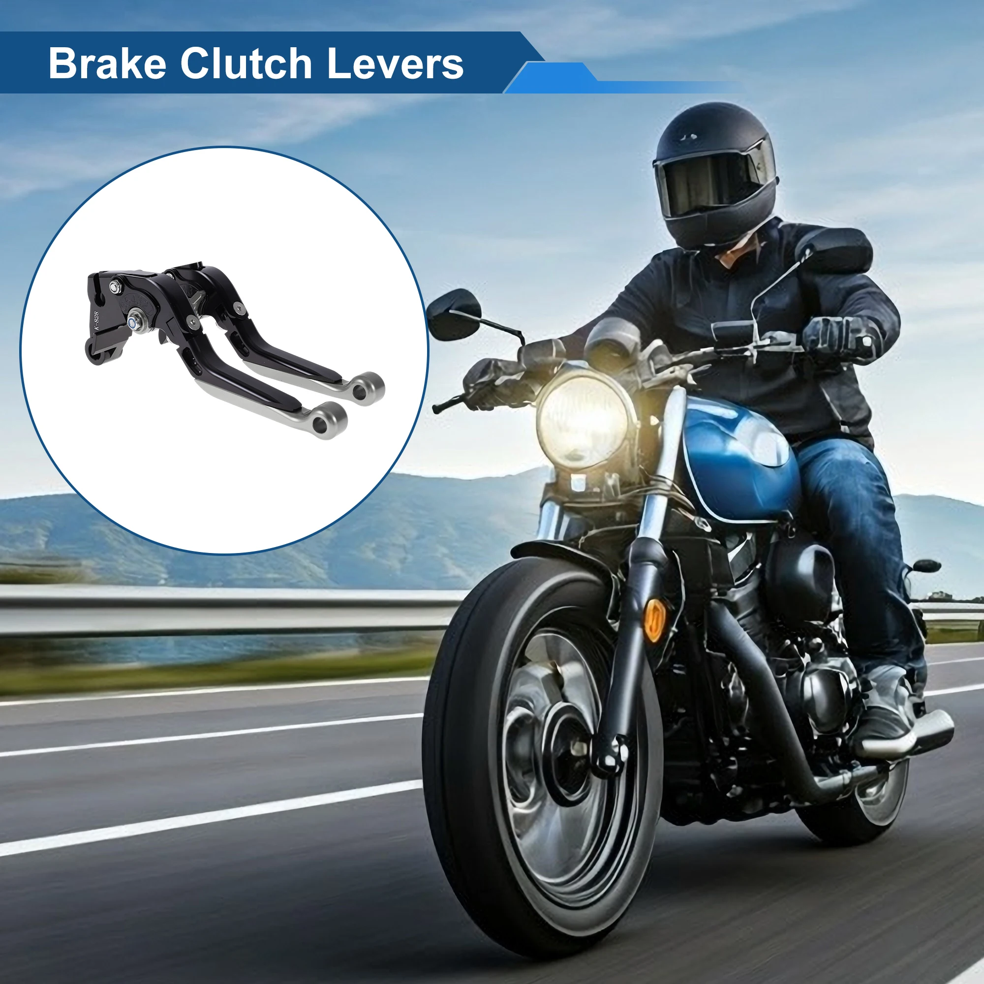 عتلات فرامل طويلة قابلة للتعديل من Motoforti لـ Kawasaki ZZR600 من التيتانيوم الأسود #2