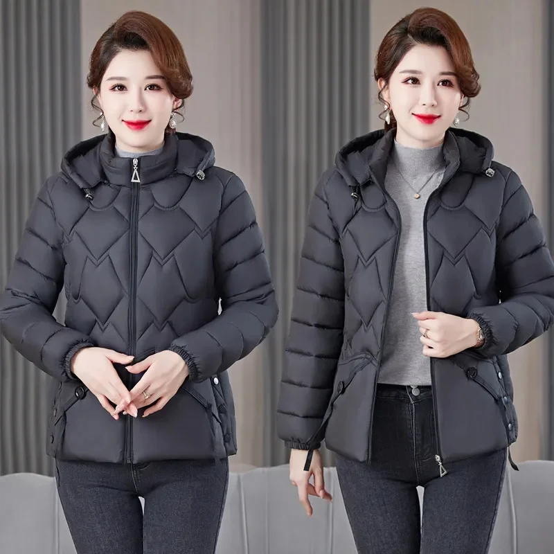 Winter Jacket Women Parkas 2023 New Korean Fashion Down Cotton Jacket Long Sleeve Hooded Parka Casual Loose Snow Wear Coat