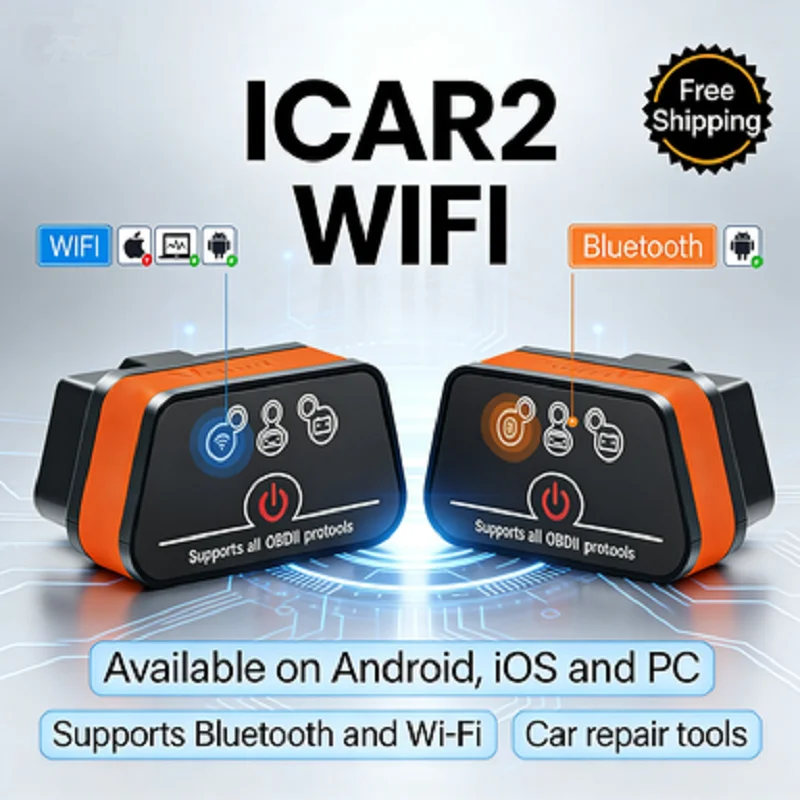 

Сканер Vgate iCar2 OBD2 Bluetooth WiFi ELM327 V2.2 для диагностики двигателя автомобиля, совместимый с Android, iOS и ПК