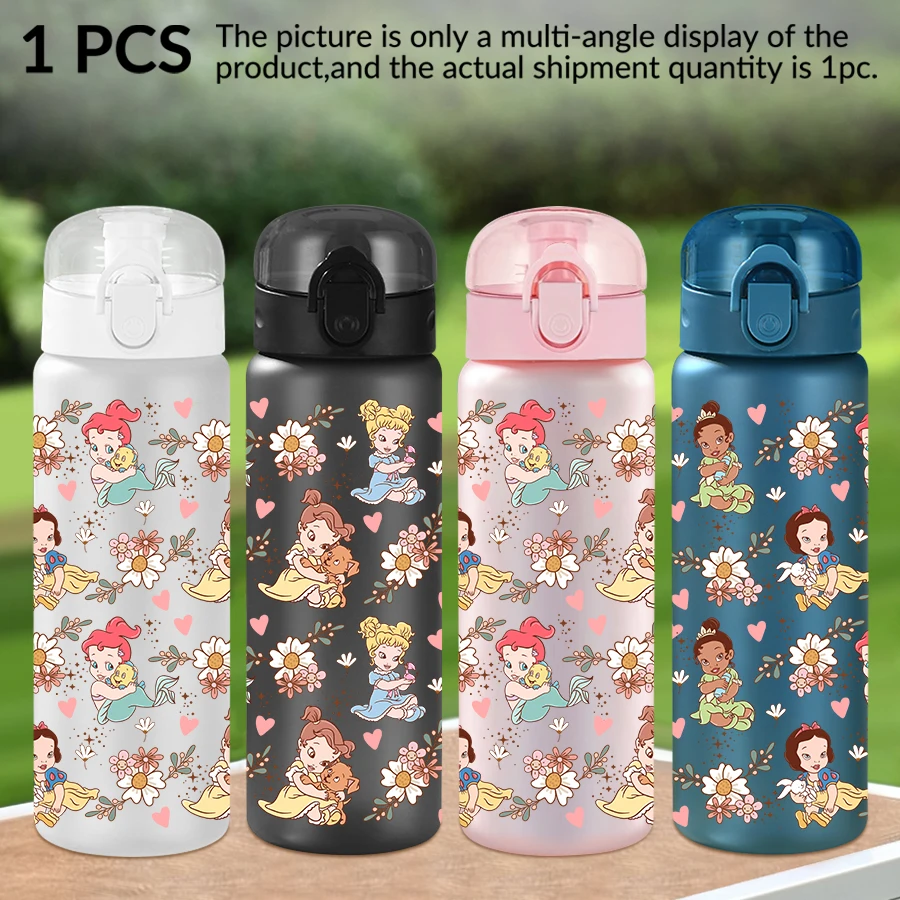 

1Pc Disney Disney Princesses Flowers Pattern 26oz Plastic Water Bottle Outdoor Sports Water Cup Birthday/Homecoming Gift