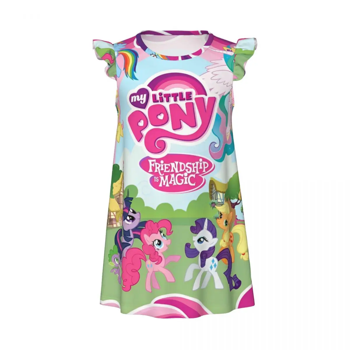 Girl's My Little Pony Cartoon Nightgowns Kid's Night Dress Sleepwear Pajamas Nightie for Little Girls