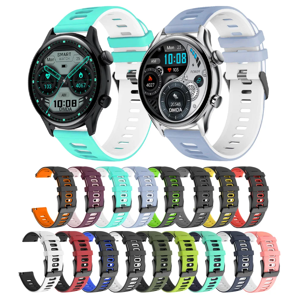 20 22mm Silicone Strap for COLMI C60/C61/C80/I31/M42 Band For COLMI P81/P71/P73/P68/P28 Plus/V70/V68/V23 Pro Smartwatch Bracelet