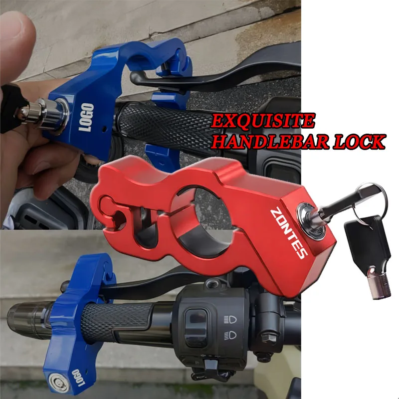 For Zontes G1 125 ZT125 ZT125U ZT310 ZT310R Motorcycle Handlebar Scooter ATV Brake Clutch Security Safety Theft Protection Lock